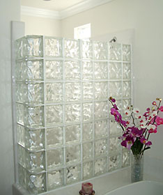 Glass Block Shower Wall